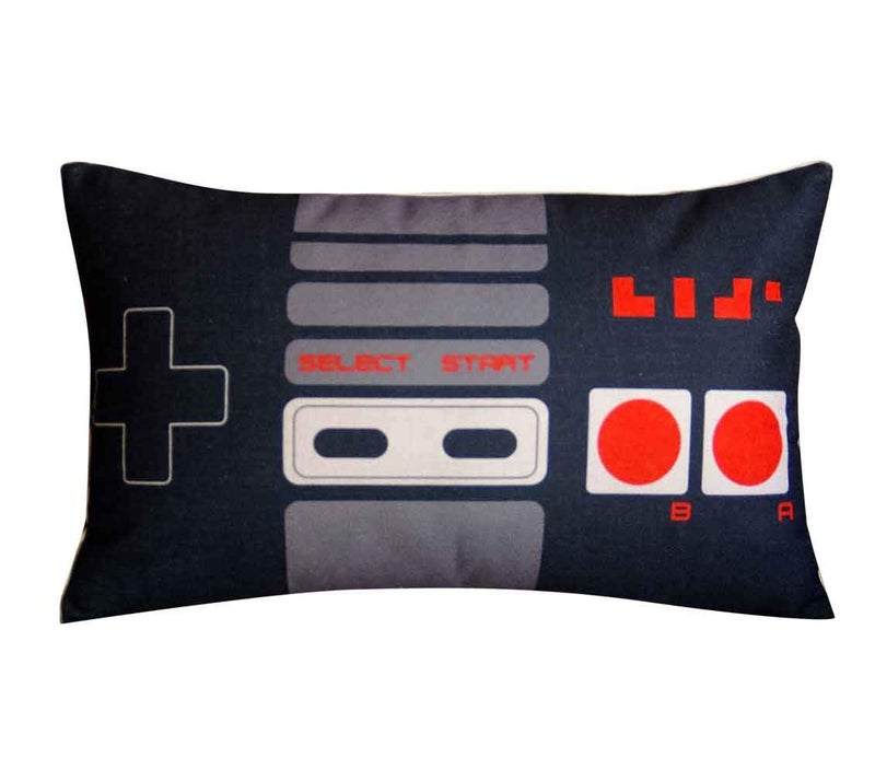 FAVDEC Decorative Game Pad Pillow Cover 12 Inches x 20 Inches, Throw Pillow Cover with Gamepad Pattern, Cover only - Image 1